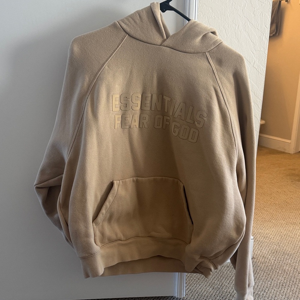 Fear of God Essentials Beige Hoodie